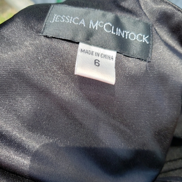 Jessica McClintok Black Dress Size 6 - Picture 10 of 13